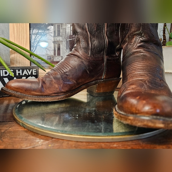SOLD-Lucchese Women's Brown 8.5 Western Boots - Picture 8 of 11